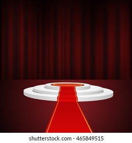 Red stage podium for award ceremony vector illustration eps 10