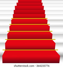 red staircase and a lot of stairs