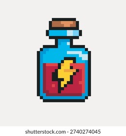 Red Stamina Potion Bottle Pixel Art Icon for RPG Inventory