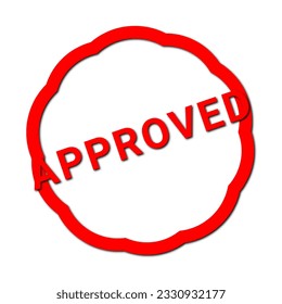 Red stamp approved with circle style