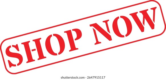 Sello rojo con texto en negrita anunciando la tienda ahora