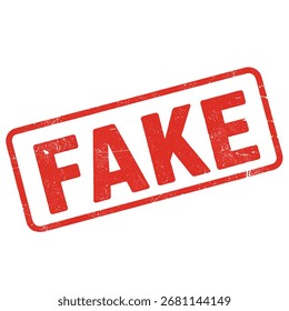 Carimbo vermelho claramente marcado com a única palavra "falso".