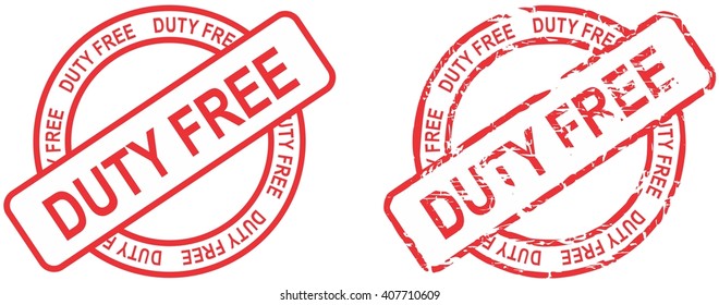 Red Stamp Duty Free Text Isolated Set In Vector Format Very Easy To Edit