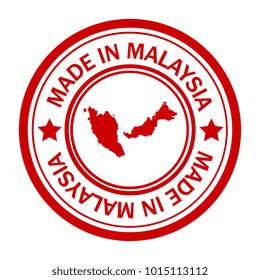 Red stamp made in with of Malaysia