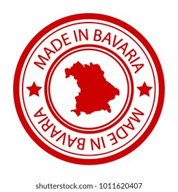 Red stamp made in with map of Bavaria