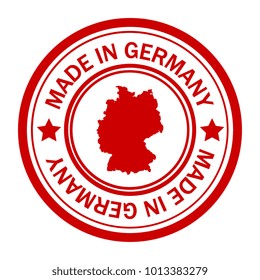 Red stamp made in with map of Germany