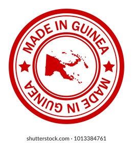 Red stamp made in with map of Guinea