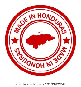 Red stamp made in with map of Honduras