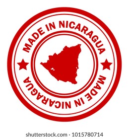 Red stamp made in with map of Nicaragua
