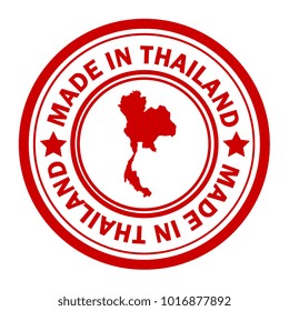 Red stamp made in with map of Thailand