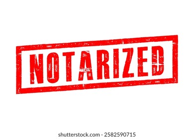 Red “Notarized” stamp on white background, ideal for legal, business, and official document purposes.