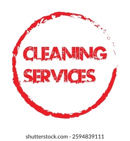  red stamp on white background. cleaning service vector icon