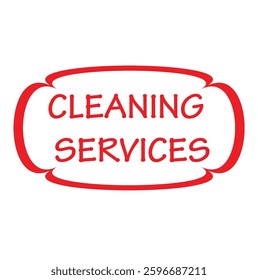  red stamp on white background. cleaning service vector icon