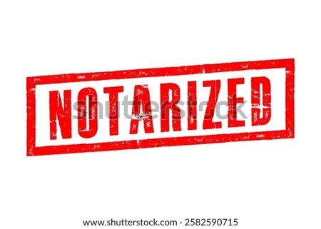 Red “Notarized” stamp on white background, ideal for legal, business, and official document purposes.