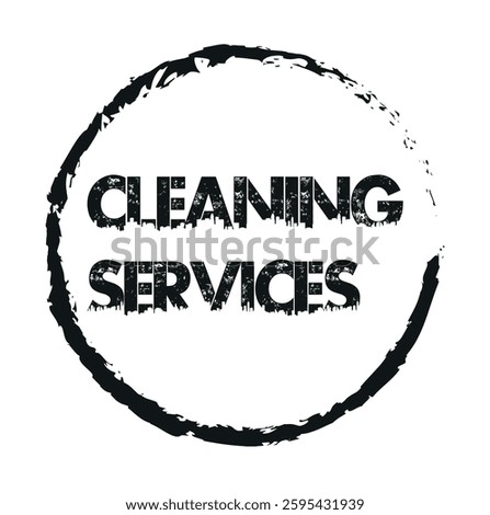  red stamp on white background. cleaning service vector icon