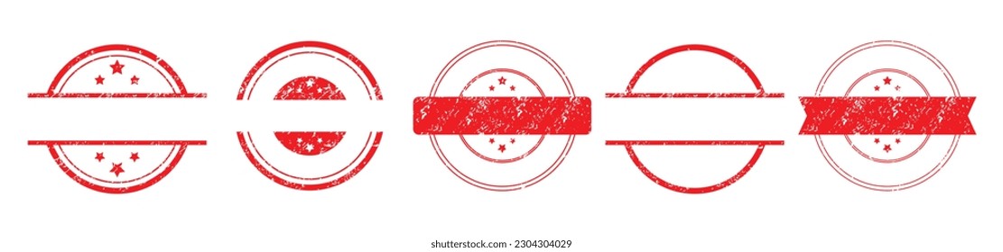 red stamp template with grungy old messy texture