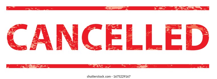 Red stamp text Cancelled. Eps 10 vector file.
