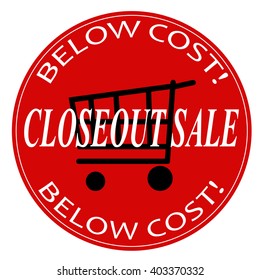 Red stamp with text Closeout Sale,vector illustration