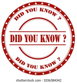 Red stamp with text Did You Know,vector illustration