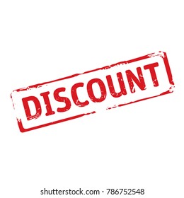 Red stamp and text Discount.