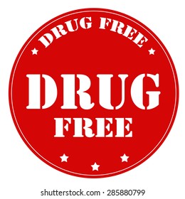 Red stamp with text Drug Free,vector illustration