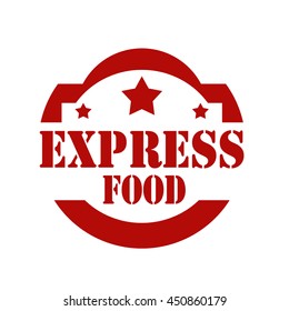 Red stamp with text Express Food,vector illustration