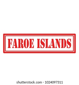 Red stamp with text Faroe Islands,vector illustration