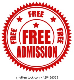 Red stamp with text Free Admission,vector illustration