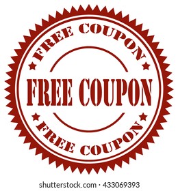 Red stamp with text Free Coupon,vector illustration