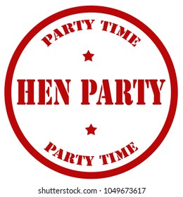 Red stamp with text Hen Party,vector illustration