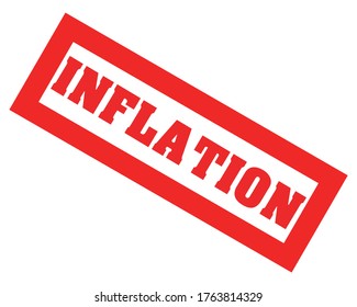 Red stamp with the text inflation