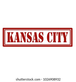 Red stamp with text Kansas City,vector illustration