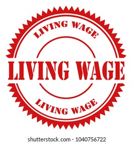 Red Stamp With Text Living Wage,vector Illustration