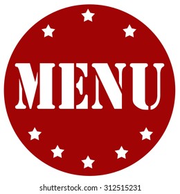 Red stamp with text Menu,vector illustration