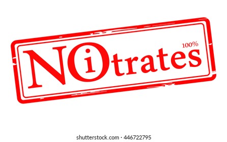 red stamp with the text No Nitrates isolated on white. vector illustration