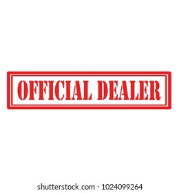 Red stamp with text Official Dealer,vector illustration