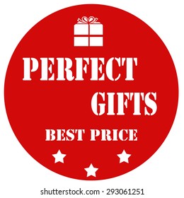 Red stamp with text Perfect Gifts,vector illustration