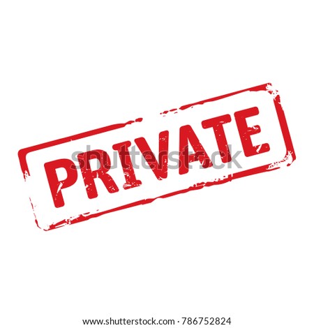 Red stamp and text Private.
