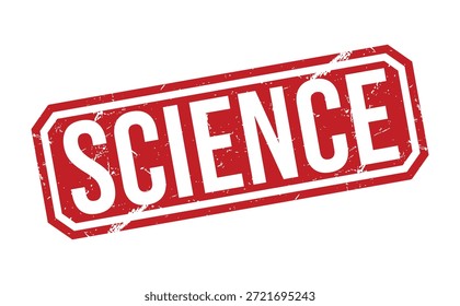 Texto de sello rojo que dice Ciencia grunge