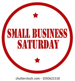 Red stamp with text Small Business Saturday,vector illustration