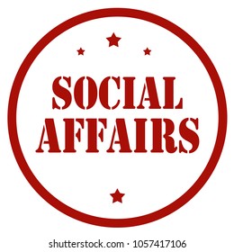 Red stamp with text Social Affairs,vector illustration