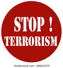 Red stamp with text Stop -Terrorism,vector illustration