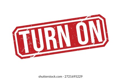 Red Stamp Text Turnon with Distressed Edges white