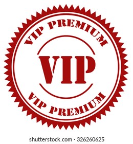 Red stamp with text VIP-VIP Premium,vector illustration