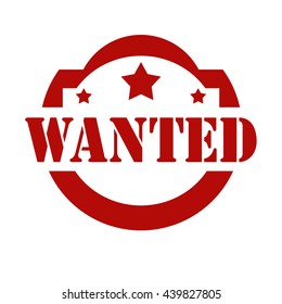 Red stamp with text Wanted,vector illustration
