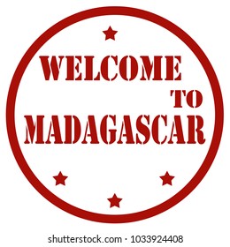 Red stamp with text Welcome To Madagascar,vector illustration