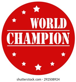 Red stamp with text World Champion,vector illustration