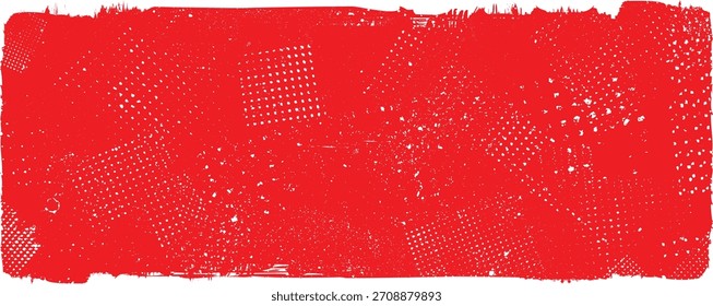Red Stamp texture grungy  . Rolled ink  texture. Organic overlay highlight . Vector grainy letterpress texture .Screen print texture.