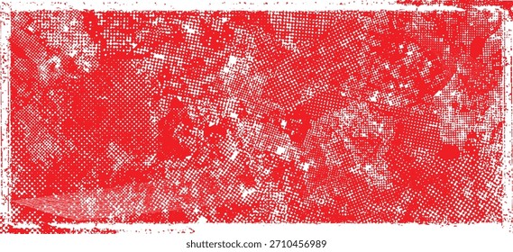 Textura de sello rojo gruñón . Textura de tinta enrollada. Resalte de superposición orgánico . Textura granulada de la tipografía del Vector.
