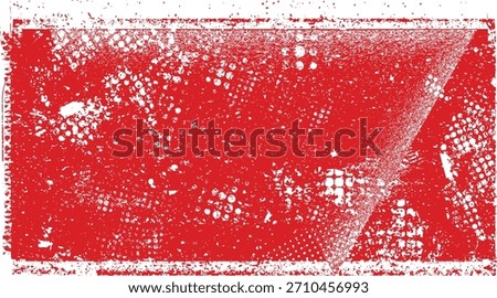 Red Stamp texture grungy . Rolled ink texture. Organic overlay highlight . Vector grainy letterpress texture .Screen print texture.
